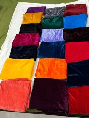 50 Mix Charm Pack  Silk  Velvet Squares Patchwork fabric Bundle Scraps Lot - Image 1 of 4