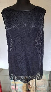 Camicietta Luisa Spagnoli in seta blu smanicata e trasparente - Foto 1 di 5