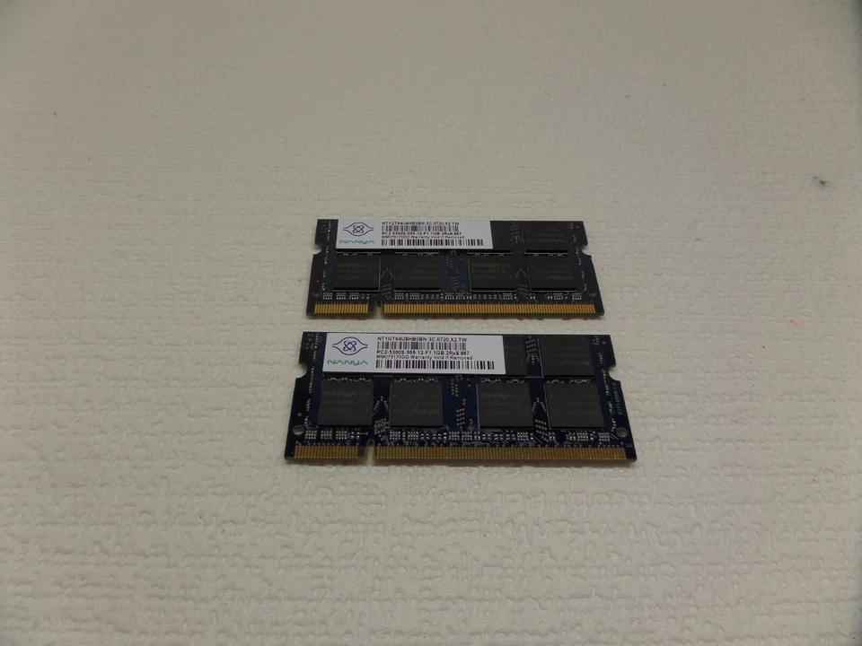 Nanya 2GB  2x1GB 2Rx8 PC2-5300S-555-12-F1 Laptop DIMM a1229 macbook pro 17" 2007 - Image 1 of 1