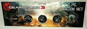 Gears Of War 3 NECA 5 Pin / Button Set New NOS Sealed MOC 2011 - Picture 1 of 4