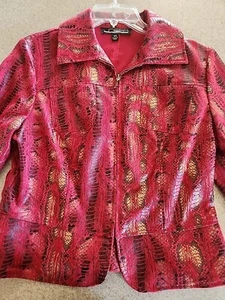 LINEAR Vintage Jacke PS Snake-like Design, Fronttaschen, Polyester Petite Smal - Bild 1 von 5
