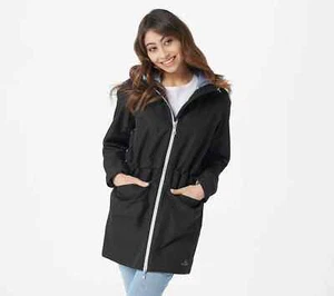 NuAge Waterproof Jacket with Patch Pockets & Back Vent Black Sz Small NWT - Picture 1 of 10