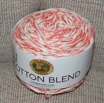 Twisted Cotton Blend Coral Yarn Lion Brand Knit Crochet Craft Fast Shipping - Image 1 of 2