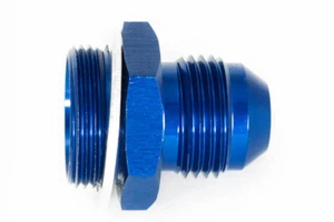 Thread Adapter 7/8"-20UNF to Dash 8 / -8 AN / JIC 8 Blue Anodized 3/4-16UNF - Picture 1 of 3