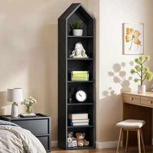 6 Tier Corner Bookshelf Bookcase Cube Storage Display Rack Home Living Room - Picture 1 of 8