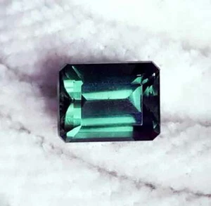 Natural Tourmaline 6.02 Ct Loose Gemstone Certified Transparent Emerald Cut Gem - Picture 1 of 8