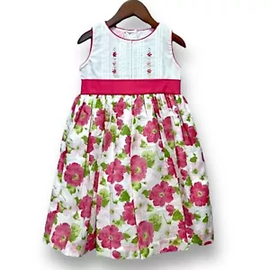 NEW! Toddler Girl Size 2T Boutique Dress Pink & White Floral Print Sundress - Picture 1 of 3