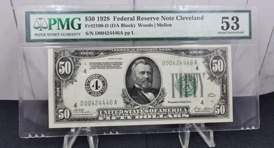 1928 $50 Cleveland Fr. 2100-D PMG 53 - Image 1 of 3
