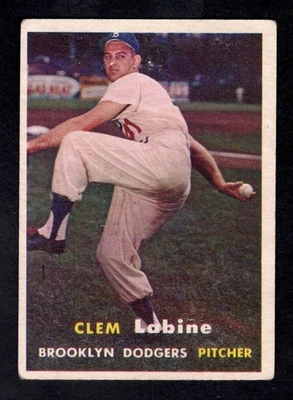 1957 Topps Baseball Card #53 Clem Labine Brooklyn Dodgers VG+ *jr - Image 1 of 2