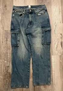 Arizona Jean Co. Baggy Cargo Jeans 34x30 Pockets Y2K - Picture 1 of 8