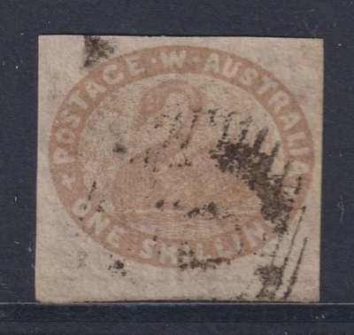 Western-Australia 1854 SG 3b CANC VF / CAT VALUE $450 / SWANS - Image 1 of 2