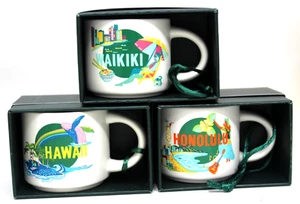 Starbucks Hawaii & Honolulu & Waikiki Ornament Set 3 Discovery Series Mini 14 oz - Bild 1 von 1