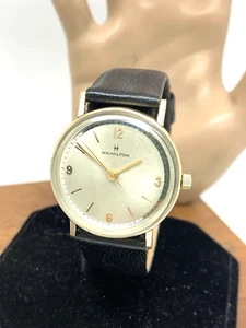 Reloj Hamilton Hombre Vintage Suizo Cuerda Manual 10k R.G.P Estuche Cuero Negro 32mm - Imagen 1 de 12