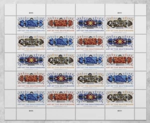 ART OF THE SKATEBOARD US #5763 MXF SEALED SHEET OF 20 FOREVER POSTAGE STAMPS NIP - Picture 1 of 3