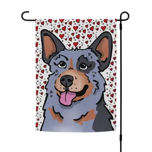 Blue Heeler Australian Cattle Dog Valentines Day Holiday Garden Flag 12x17" - Picture 1 of 14