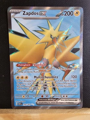 Pokemon Zapdos Ex 192/165 MEW 151 Full Art Boosterfrisch Deutsch - Bild 1 von 2