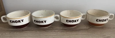 Lot 4  Anciennes Tasses À Chocolat Choky - Marron & Orange - Photo 1/4