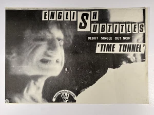 English Subtitles Poster 1980 Time Tunnel Small Wonder Records Original Punk - Foto 1 di 12