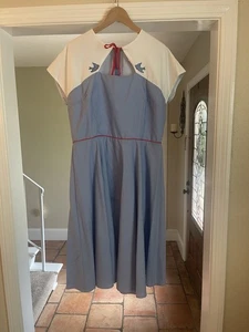 Stop Staring Fit & Flair Dress Sleeveless Size 3XL Red, White & Blue Bird USA - Picture 1 of 11