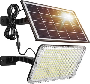 JACKYLED 1000 Lumens 299 LED Solar Lights Outdoor Bright Dusk 1, Black - Picture 1 of 9