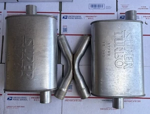 Super Turbo Muffler Pair 4.75”x 14” 2.25 In. Inlet/Outlet OEM 17730 - Bild 1 von 24