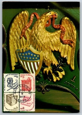 #1585 Americana Series A Public that Reads FDC Maxi Card combo - Image 1 of 2