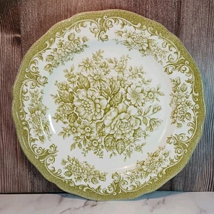 Royal Staffordshire Avondale Ironstone By J G Meakin Green Floral Dinner Plate - Picture 1 of 9