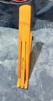 Pampered Chef Bamboo Folding 8 Inch Tongs With Clasp 12D EUC pre-owned - Image 1 of 4