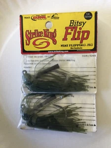 Strike King BFJ14-17 Bitsy Flip Mini Flipping Jig, Green Pumpkin 1/4 oz. - 2pk - Picture 1 of 2