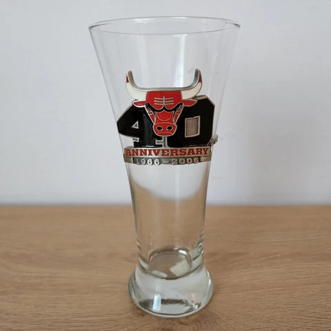 1996-2006 Chicago Bulls 40th Anniversary Pilsner Glass NBA Basketball Jordan Cover