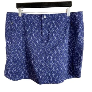 Title Nine Golf Skirt Size 14 Blue Geometric Batik - Picture 1 of 8