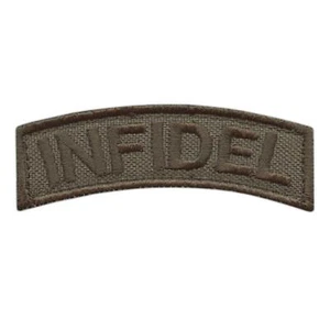 Infidel Tab ranger green embroidered tactical crusader templar fastener patch - Picture 1 of 2