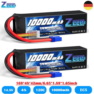 2x Zeee 4S Lipo Akku Batterie 14.8V 10000mAh 120C EC5 for Xmaxx RC Auto Truck - Bild 1 von 4