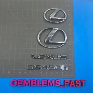 2013-18 Lexus GS450h GS 450 h OEM Factory Chrome Grill Trunk Deck Lid Emblem Set - Bild 1 von 10