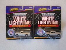 Lot of 2 Johnny Lightning Truckin' America Dodge Ram Rare White Lightning