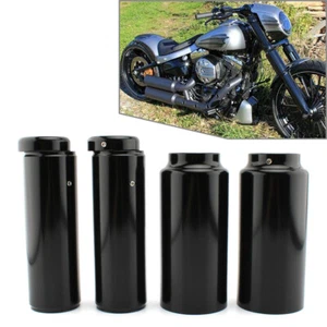 Schwarz Gabel Cover Abdeckung Für Harley-Davidson Breakout FXSB 13-2017 Schwarz - Picture 1 of 8