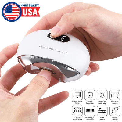 Electric Automatic Nail Clippers Toe Thick Nails Professional Cutter Pedicure*US - Image 1 of 4