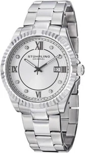 Stuhrling 399G 33112 nautische Quarz Datum Kristall Edelstahl Herrenuhr - Bild 1 von 4