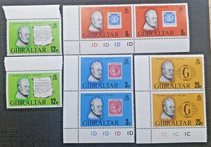1979 GIBRALTAR "ROWLAND HILL DEATH" SET, 4 X PAIRS WITH SELVEDGE SG416-419 MNH - Picture 1 of 6