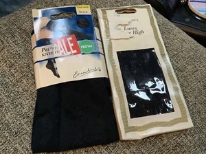 2 Pairs 🦵🦵Essentials🌺festive Black fashion Knee Highs O/S(4-7)🎄 - Picture 1 of 2
