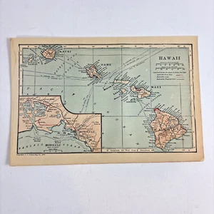 Mapa original antiguo de 1921 de Hawai Kauai los agujeros de la perla Lanai para enmarcar - Imagen 1 de 9