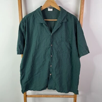 Insight Button Up Shirt Men 2XL Green Short Sleeve Cotton Casual Pocket Business - image 1 of 4