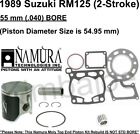 1989 Suzuki Rm 125 Namura 55 Mm (.040) Bore Moly Piston Kit Rebuild