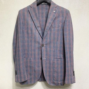 LBM1911 Glen Check Cotton Linen Jacket 46 Spring/Summer - Picture 1 of 7