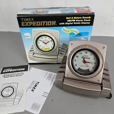 Timex Expedition Bell & Nature Sounds AM/FM Alarm Clock Digital Radio T326H - Image 1 of 4
