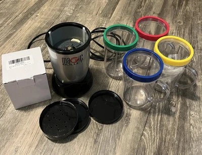 Magic Bullet Blender MB1001C 16 Pc Set Includes 4 Cups Rings 2 New Blades Lids - Image 1 of 4