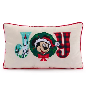 Disney Parks 2025 Christmas Santa Mickey Mouse Joy Throw Pillow 18" x 10" - Picture 1 of 3