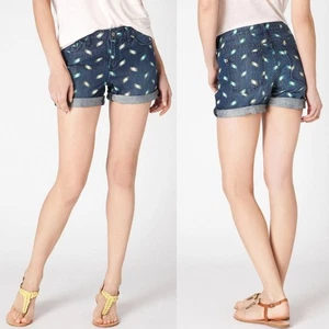 Anthro PILCRO & THE LETTERPRESS Stet Rollup Denim Painted Ikat Pattern Shorts - Picture 1 of 7