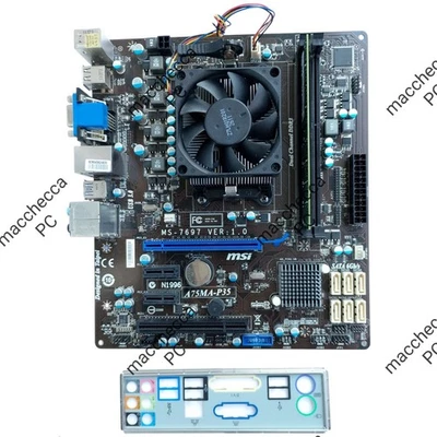 KIT SCHEDA MADRE MSI A75MA-P35 CPU AMD A4-3400 Sk FM1 DUAL CORE + 4GB DDR3 USB3 - Immagine 1 di 3