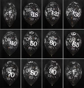 Qualatex 11" Helium Quality Clear Balloons Ages 18,21,30,40,50,60,65,70,80,90 - Picture 1 of 12